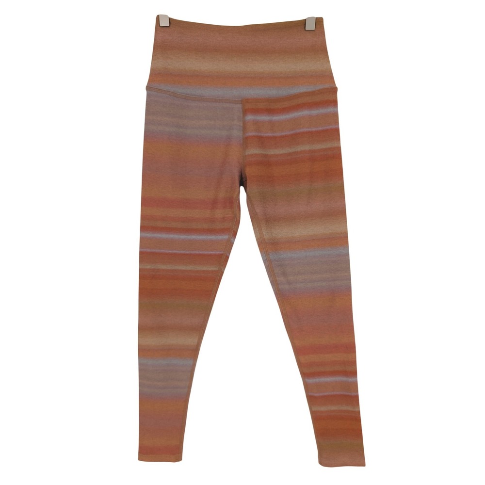 Beyond Yoga Soft Mark High Waist Midi Legging M Orange Ombre Stripe Active Gym